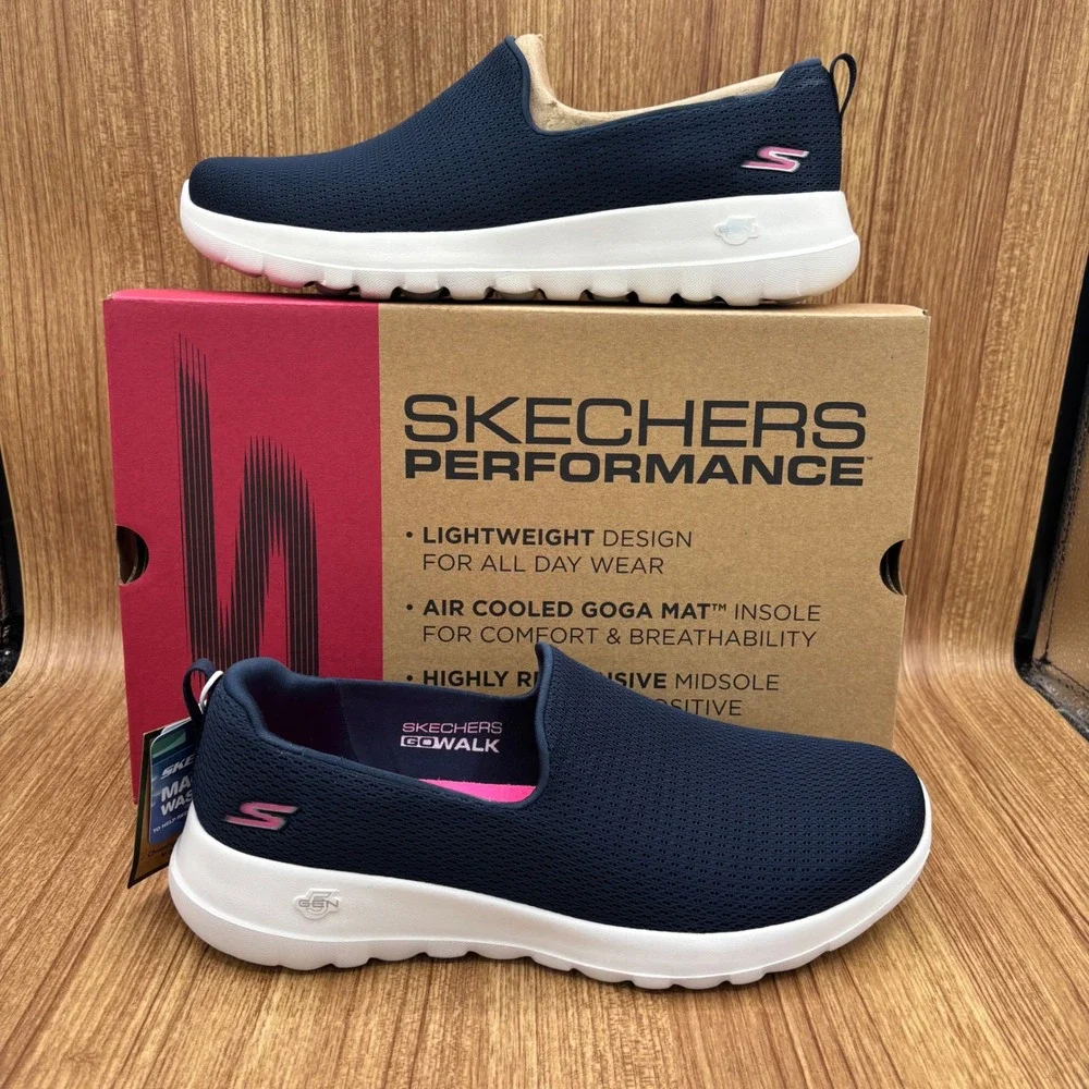 Skechers‎ Go Walk Joy Aurora Womens 10 Navy Slip On Sneakers 124637/NVW NEW